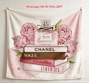 Chanel & Dior Fashion Books Peony Flannel Sofa Throw Blanket IMG_6750